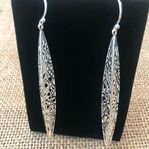 Silpada Sterling Silver .925 Long Dimensional Filigree Stiletto Earrings